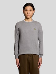 Lyle & Scott Grey Cotton Merino Crew Neck Jumper - Image 1 of 5