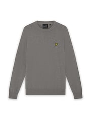 Lyle & Scott Grey Cotton Merino Crew Neck Jumper - Image 5 of 5