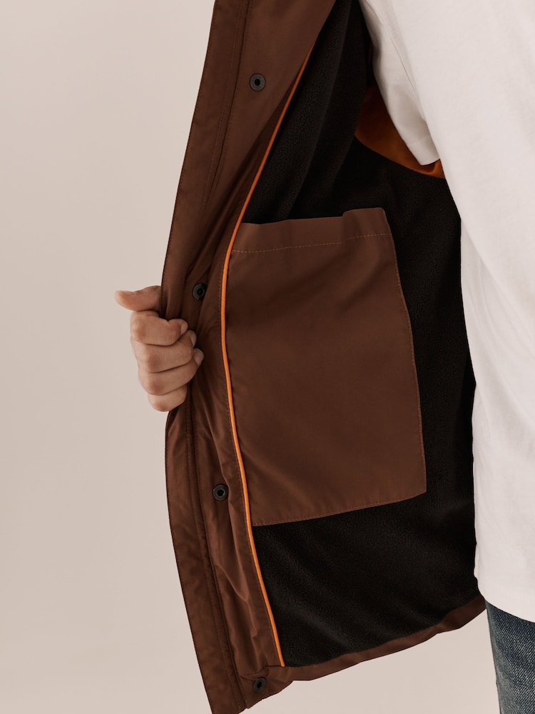 Brown Colourblock Waterproof Padded Coat (3-17yrs) - Image 7 of 7 Brown Colourblock Waterproof Padded Coat (3-17yrs) - Image 7 of 7