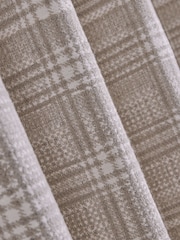 Natural Chenille Dogtooth Check Super Thermal Eyelet Curtains - Image 6 of 6