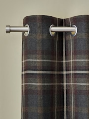 Brown/Burgundy Heritage Brushed Check Super Thermal Eyelet Curtains - Image 1 of 5