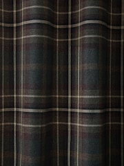 Brown/Burgundy Heritage Brushed Check Super Thermal Eyelet Curtains - Image 5 of 5