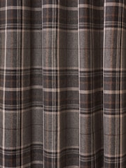 Charcoal Grey Brushed Check Super Thermal Eyelet Curtains - Image 6 of 6