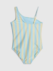 River Island Blue Dolphin Stripe Aysmmetric Swimsuit - Image 2 of 4