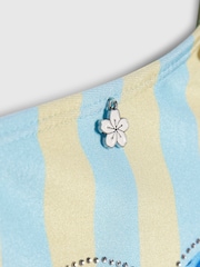 River Island Blue Dolphin Stripe Aysmmetric Swimsuit - Image 3 of 4
