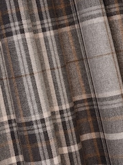 Charcoal Grey Brushed Check Pencil Pleat Lined Curtains - Image 5 of 5