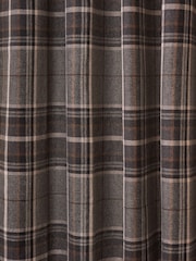 Charcoal Grey Brushed Check Lined Eyelet Curtains - Image 6 of 6