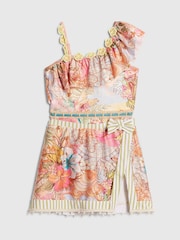 River Island Orange Del Maar Aysmmetric Swimsuit & Skirt Set - Image 3 of 5
