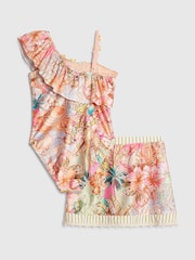 River Island Orange Del Maar Aysmmetric Swimsuit & Skirt Set - Image 5 of 5