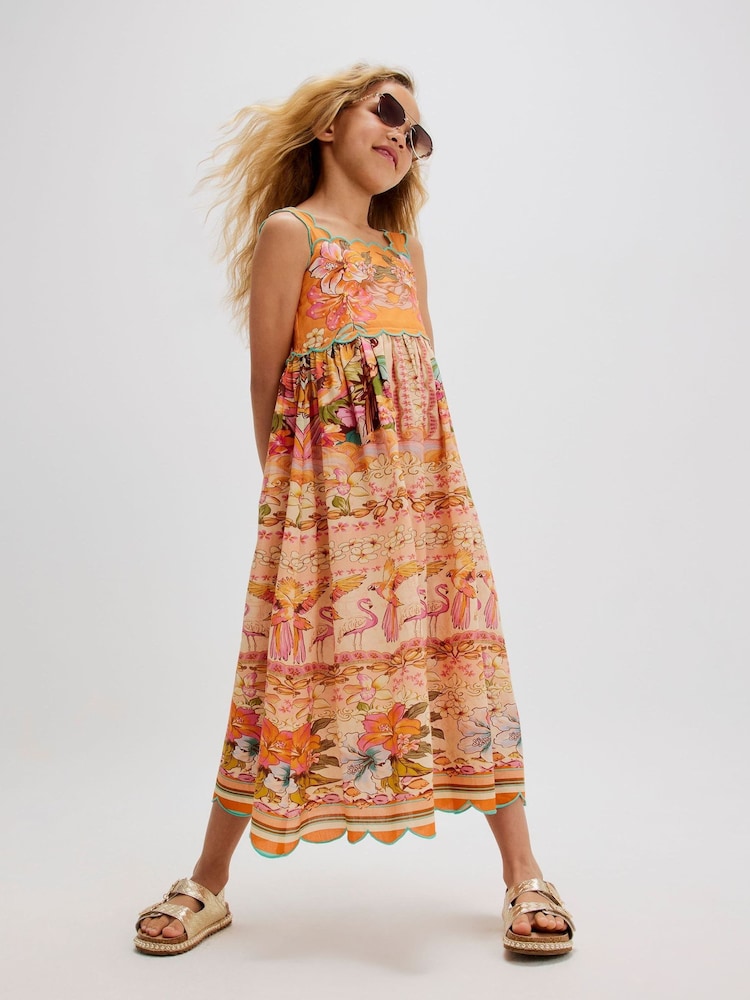 Vestido largo festoneado Del Maar de River Island - Imagen 1 de 5