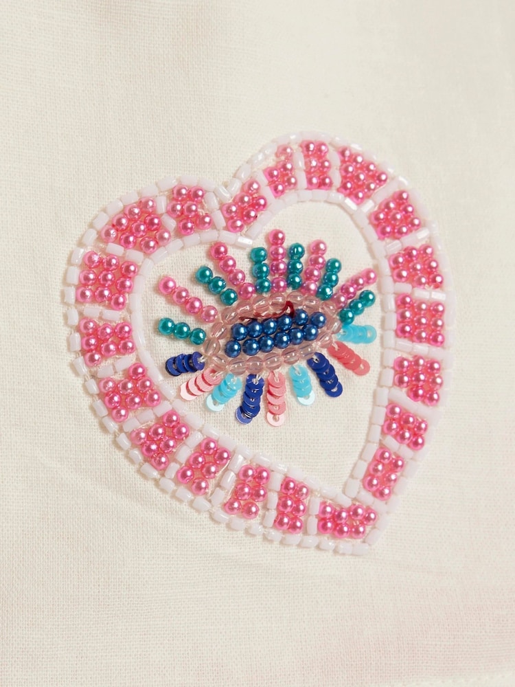 River Island White Neon Embellished Shirt & Skort Set - Image 5 of 5