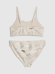 River Island Cream 3D Foil Flower Bikini - Image 2 of 4