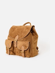 Σακίδιο πλάτης Oliver Bonas Kerry Camel Brown με αγκράφα από Συνθετικό σουέτ - Εικόνα 3 του 7
