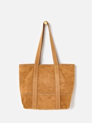 Oliver Bonas Brown Jennie Camel Brown Faux Suede Tote Bag - Image 1 of 6