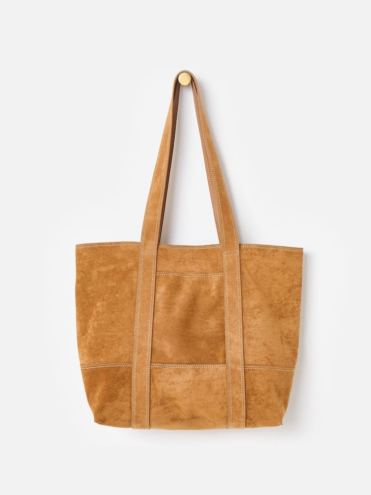 Oliver Bonas Brown Jennie Camel Brown Faux Suede Tote Bag - Image 2 of 6
