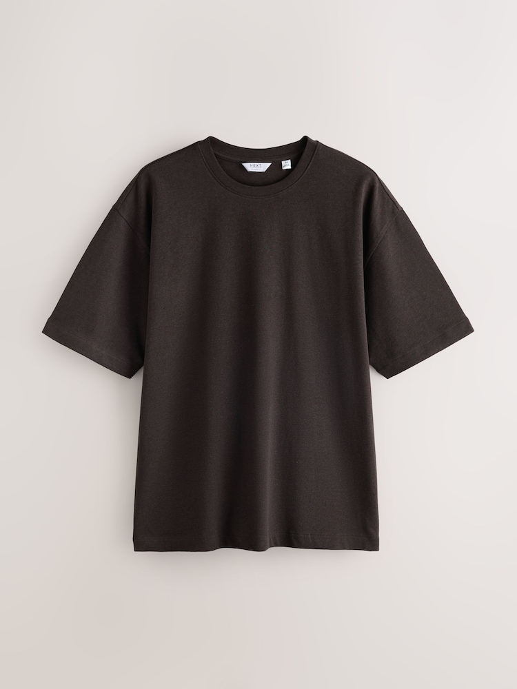 Brown Marl Relaxed Fit Heavyweight T-Shirt - Image 1 of 3 Brown Marl Relaxed Fit Heavyweight T-Shirt - Image 1 of 3