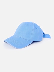 Oliver Bonas Blue Washed Blue Bow Cap Hat - Image 2 of 5