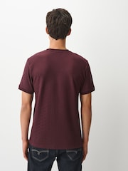 Purple Regular Fit Smart Textured T-Shirt - Image 4 of 4