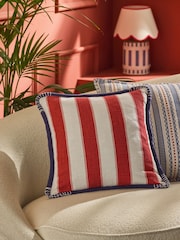 Lia Gold x Next Red/Blue Sardine Stripe Cushion - Image 3 of 8