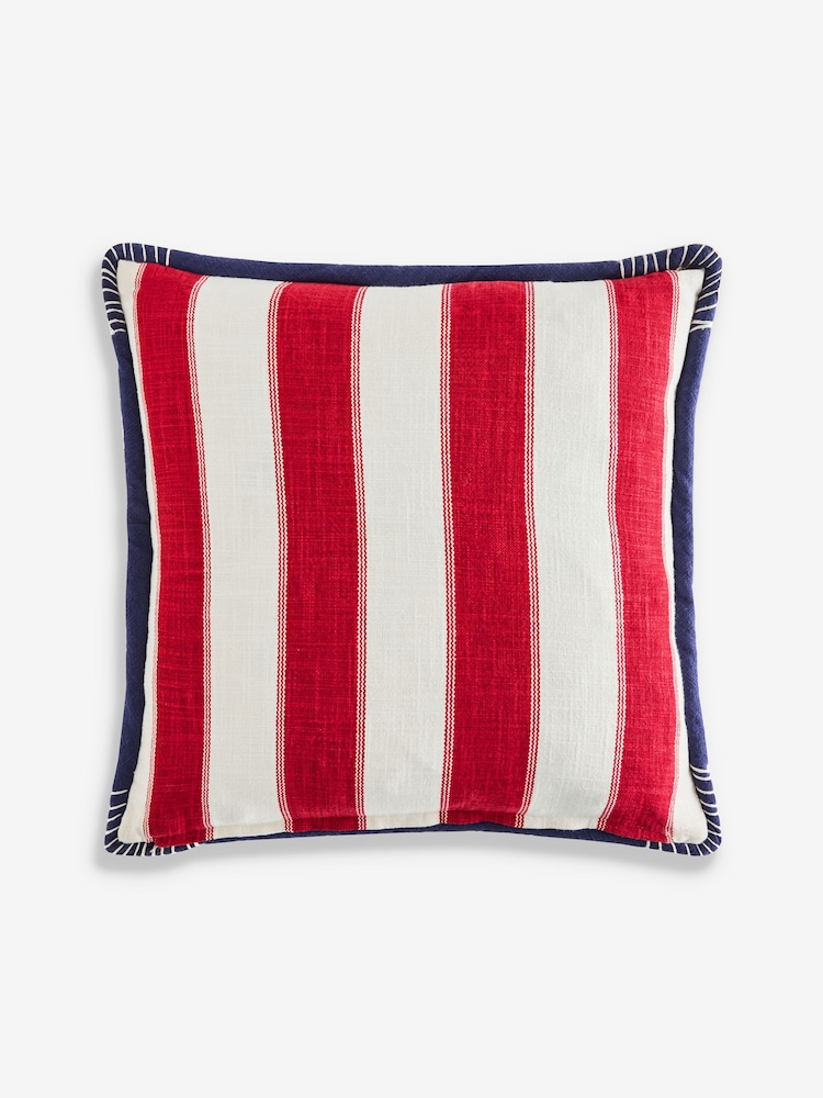 Lia Gold x Next Red/Blue Sardine Stripe Cushion - Image 8 of 8 Lia Gold x Next Red/Blue Sardine Stripe Cushion - Image 8 of 8