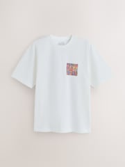 White Happy Monday Relaxed Fit Band Graphic Print T-Shirt - Image 6 of 9