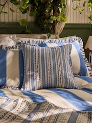 Lia Gold x Next Blue/White Mark Making Stripe Cushion - Image 3 of 6