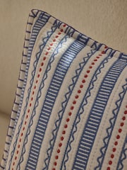 Lia Gold x Next Blue/White Mark Making Stripe Cushion - Image 4 of 6