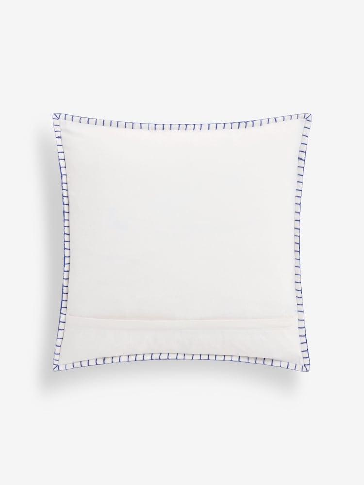 Lia Gold x Next Blue/White Mark Making Stripe Cushion - Image 6 of 6 Lia Gold x Next Blue/White Mark Making Stripe Cushion - Image 6 of 6