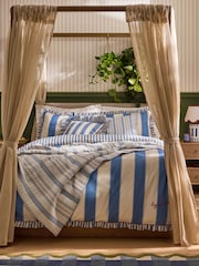 Lia Gold x Next Blue Malfadine Stripe Ruffle Duvet Cover and Pillowcase Set - Image 2 of 5