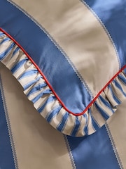 Lia Gold x Next Blue Malfadine Stripe Ruffle Duvet Cover and Pillowcase Set - Image 3 of 5