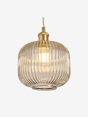 MADE.COM Grey Briz Ribbed Glass Easy Fit Light Shade - Image 5 of 5