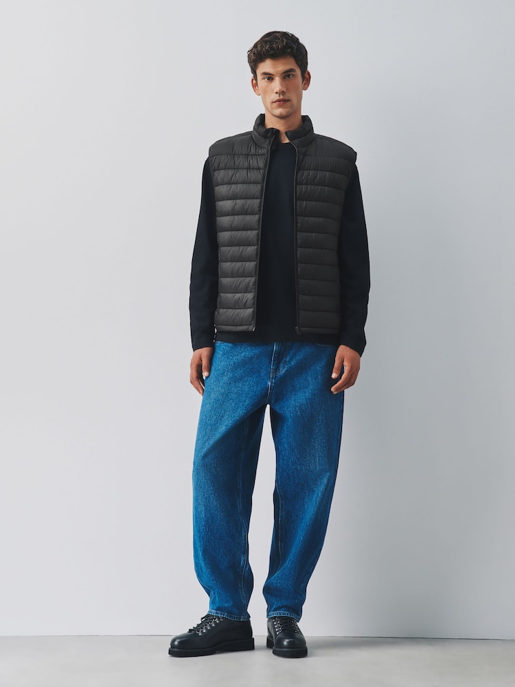 Black Lightweight Shower Resistant Quilted Gilet - Image 2 of 7 Black Lightweight Shower Resistant Quilted Gilet - Image 2 of 7