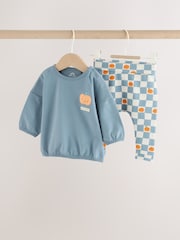 Azul con calabaza - Conjunto de top y leggings para bebé (0 meses-2 años) - Imagen 1 de 15