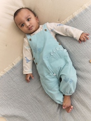 Blue Dino Cord Dungarees and Bodysuit Baby Set (0mths-3yrs) - Image 1 of 4