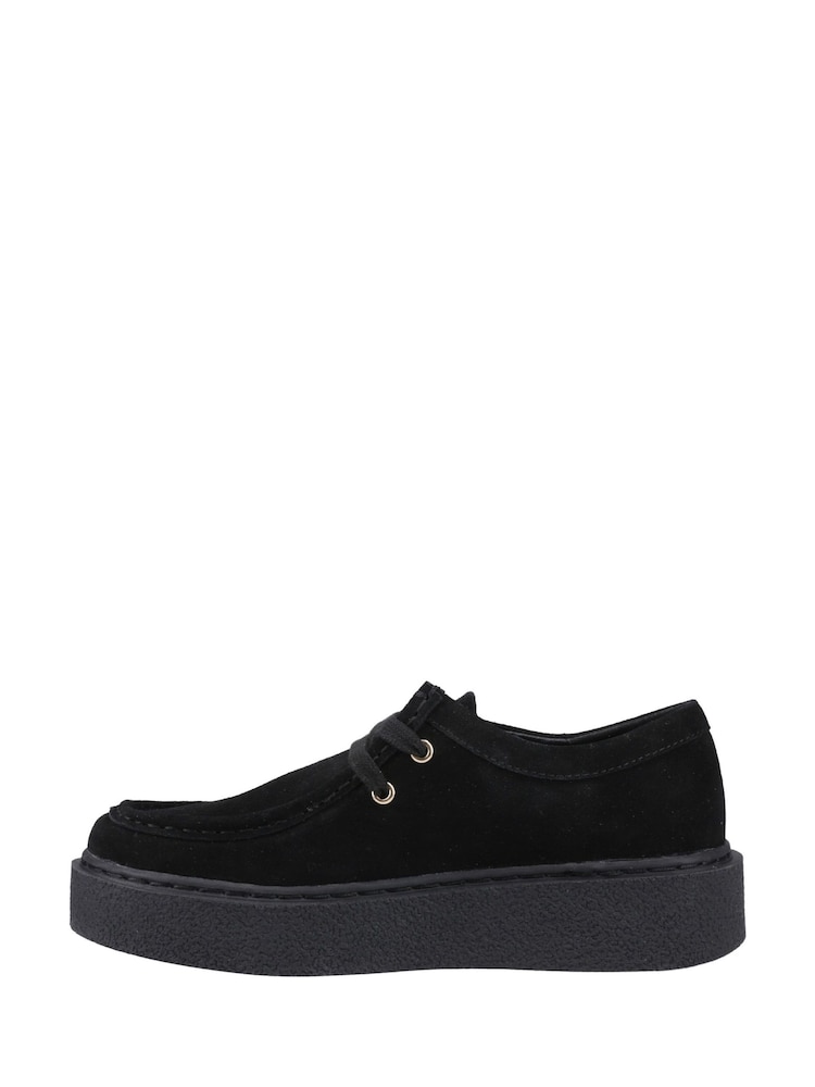 Hush Puppies Black Bridie Suede Mocc Toe Shoes - Image 2 of 4 Hush Puppies Black Bridie Suede Mocc Toe Shoes - Image 2 of 4