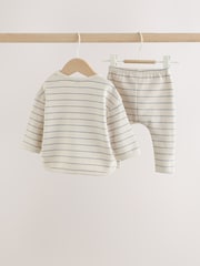 Blue/Cream Stripe Top and Leggings Baby Set (0mths-2yrs) - Image 2 of 11