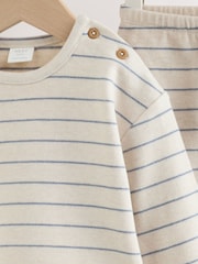 Blue/Cream Stripe Top and Leggings Baby Set (0mths-2yrs) - Image 7 of 11