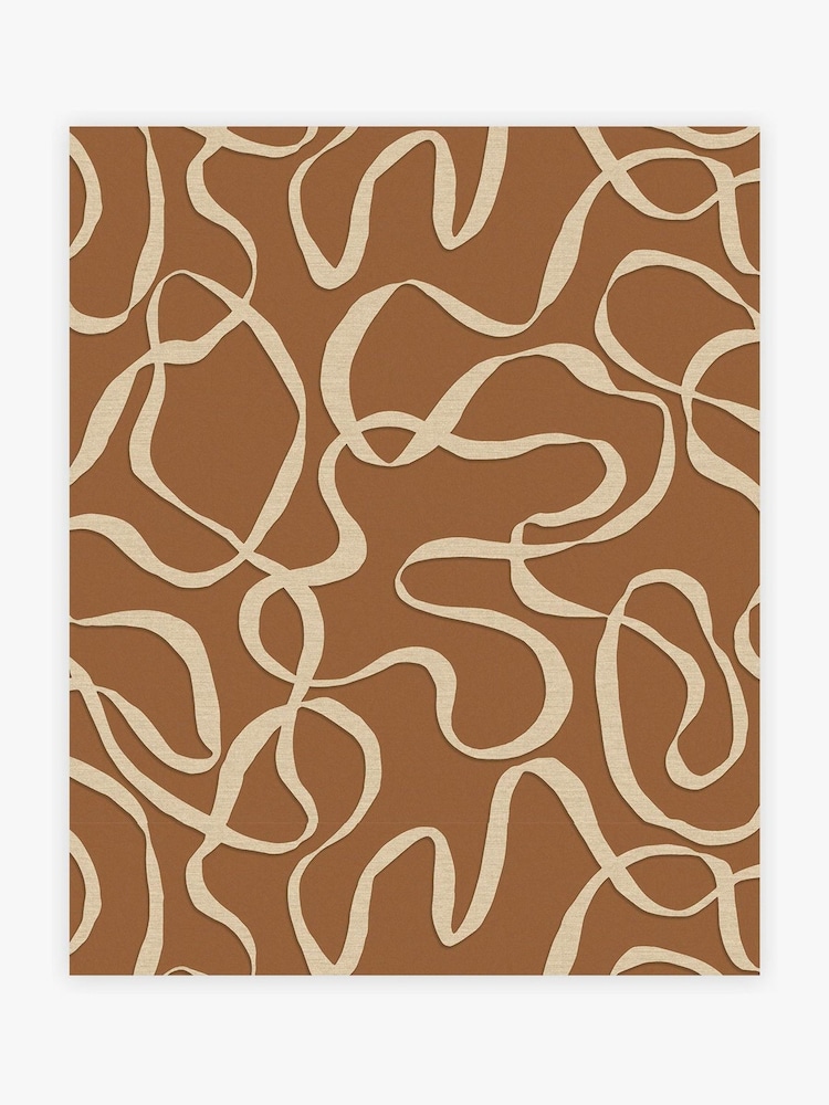MADE.COM Burnt Orange Varri 10M Wallpaper - Image 1 of 2