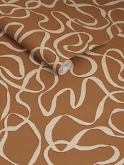 MADE.COM Burnt Orange Varri 10M Wallpaper - Image 3 of 4