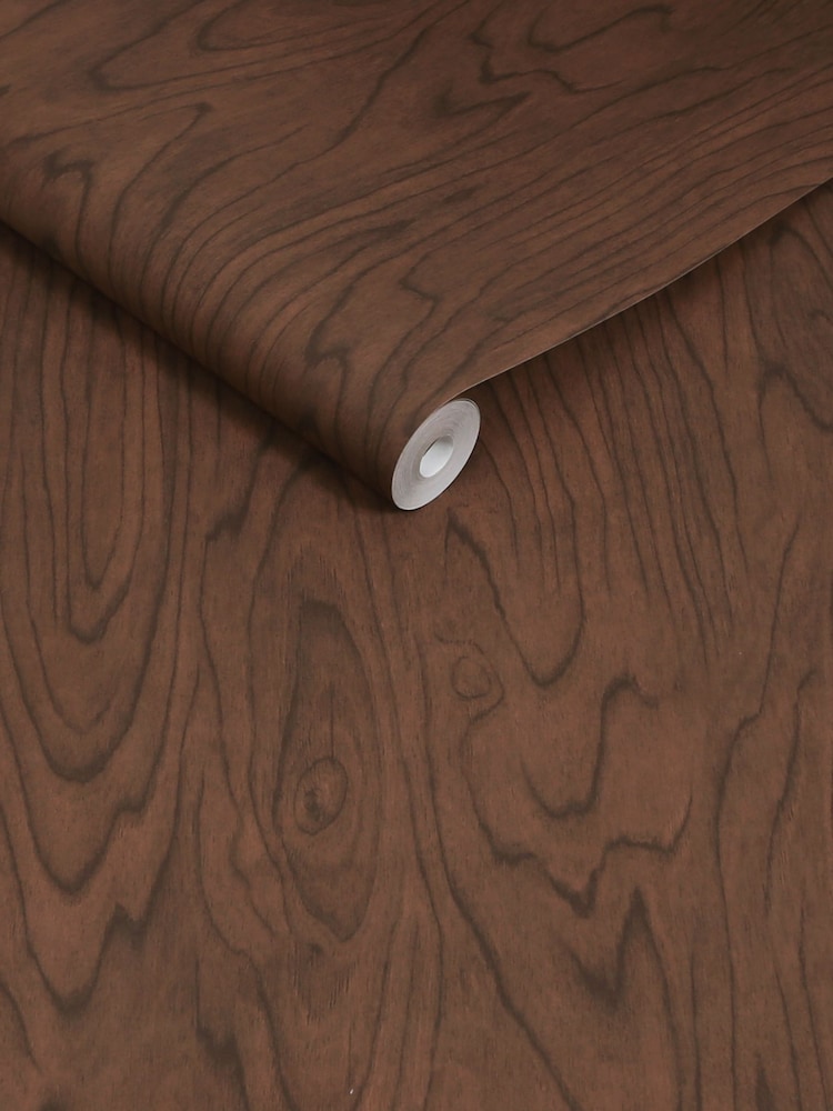 MADE.COM Dark Tone Timber Orly 10M Wallpaper - Image 2 of 2
