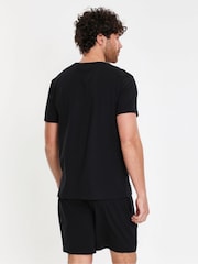 Threadbare Black Script Logo Short Lounge Set - Image 2 of 4