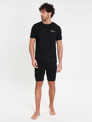 Threadbare Black Script Logo Short Lounge Set - Image 4 of 4