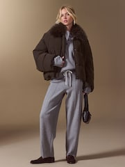 Chocolate Brown Cropped Batwing Sleeve Jacket - Image 2 of 9
