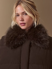Chocolate Brown Cropped Batwing Sleeve Jacket - Image 5 of 9