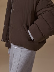 Chocolate Brown Cropped Batwing Sleeve Jacket - Image 6 of 9