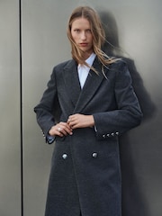 Charcoal Grey Revere Coat - Image 2 of 6