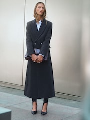 Charcoal Grey Revere Coat - Image 3 of 6