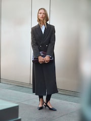 Charcoal Grey Revere Coat - Image 4 of 6
