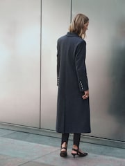 Charcoal Grey Revere Coat - Image 5 of 6