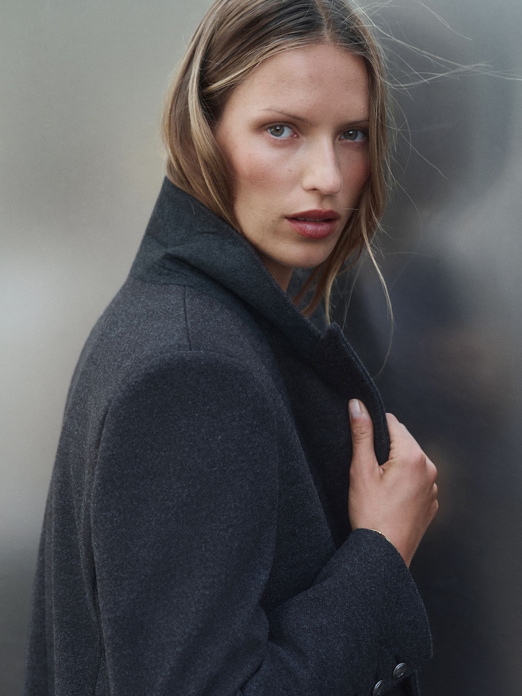 Charcoal Grey Revere Coat - Image 6 of 6